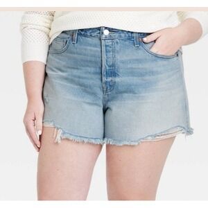 Universal Thread Womens Mid Rise 90s Baggy Jean Shorts Size 26 Light Wash NEW